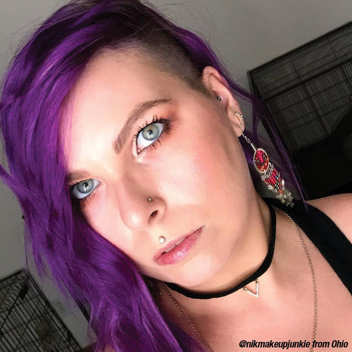 Purple Haze® - Classic High Voltage® - Tish & Snooky's Manic Panic, warm purple, warm violet, violet, warm toned violet, dark purple, deep purple, deep violet, pink violet, red violet, semi permanent hair color, hair dye, @nikmakeupjunkie