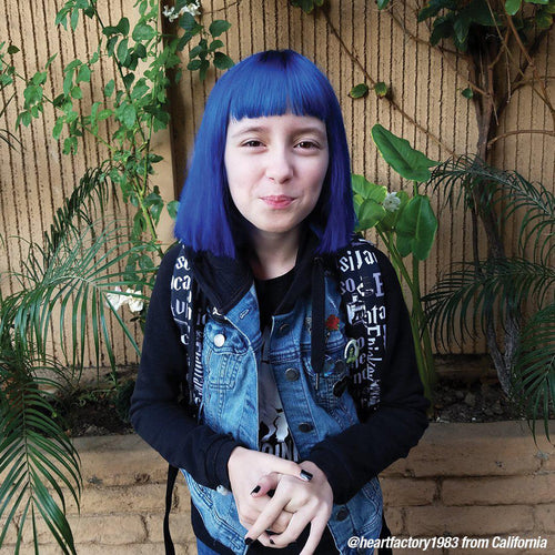 Rockabilly® Blue - Classic High Voltage® - Tish & Snooky's Manic Panic, bright blue, blue, true blue, neon blue, primary blue, cool blue, neutral blue, bleu, blu, strong blue, powerful blue, intense blue, semi permanent hair color, hair dye, @heartfactory1983