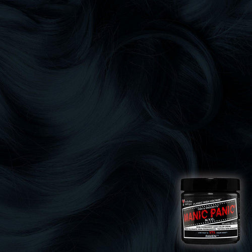 Raven™ - Classic High Voltage® - Tish & Snooky's Manic Panic, black, blue based black, blue toned black, cool black, cool toned black, semi permanent hair color, hair dye