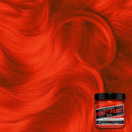 Psychedelic Sunset™ - Classic High Voltage® - Tish & Snooky's Manic Panic, orange, bright orange, red orange, fire orange, fiery orange, pumpkin orange, semi permanent hair dye, hair color