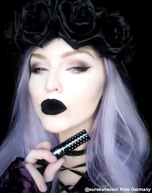 Glamnation Cosmetics Nosferatu™ Lethal® Lipstick - Tish & Snooky's Manic Panic, matte black, black, raven black, black lipstick, lipstick