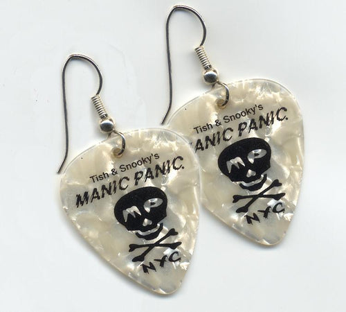 Guitar Pick Earrings with Skull Logo Assorted Colors