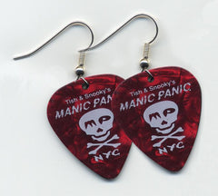 Guitar Pick Earrings with Skull Logo Assorted Colors