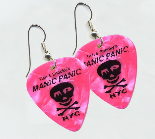 Guitar Pick Earrings with Skull Logo Assorted Colors