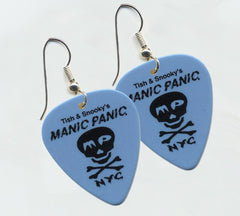 Guitar Pick Earrings with Skull Logo Assorted Colors