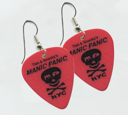 Guitar Pick Earrings with Skull Logo Assorted Colors