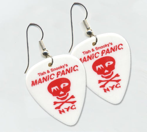 Guitar Pick Earrings with Skull Logo Assorted Colors