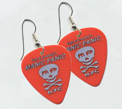 Guitar Pick Earrings with Skull Logo Assorted Colors