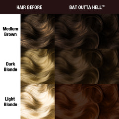 Bat Outta Hell™ - Supernatural Shades - Classic High Voltage® - natural hair color, cruelty-free, vegan, bay, bister, brick, chestnut, dark, espresso, warm brown, chocolate, cocoa, coffee, drab, dust, ecru, hazel, hazelnut, nut, ochre, puse, sepia, sorrel, toast, umber, semi permanent hair color, hair dye