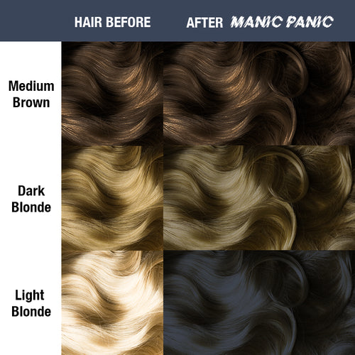 Dark Star™ - Amplified™, gray, grey, silver, icey, metallic, smokey, smoky, smoke, gunmetal, steel grey, steel gray, dark gray, dark grey, deep gray, deep grey, semi permanent hair color, hair dye, hair level chart, shade sheet