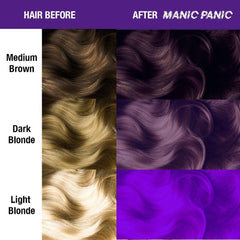 Electric Amethyst™ - Amplified™, glowing purple, glowing violet, medium violet, medium violet, glowing purple, bright purple, bright violet, amethyst violet, amethyst purple, iris purple, blue based violet, blue toned violet, blue based purple, blue toned violet, semi permanent hair color, hair dye, hair level chart, shade sheet