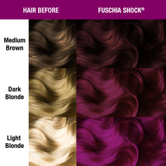 Fuschia Shock® - Classic High Voltage® - Tish & Snooky's Manic Panic, pizzazz, spicypink, purple, dark magenta, rose, grape, red coat, magenta, fuchsia, fuschia, royal, hair color, hair swatch, hair dye, hair level, works on dark hair, manic panic semi permanent hair