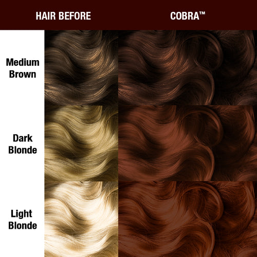 Cobra™ - Supernatural Shades - Classic High Voltage® - natural hair color, cruelty-free, vegan, bay, light brown, light cocoa, chestnut undertones, warm undertone, chocolate, cocoa, coffee, ecru, fawn, hazel, henna, khaki, mahogany, nut, russet, sepia, sorrel, tan, toast, tawny, terra-cotta, semi permanent hair color, hair dye