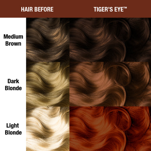 Tiger's Eye™ - Supernatural Shades - Classic High Voltage® - natural hair color, cruelty-free, vegan, rich copper, warm red undertone, bold, fiery, auburn, subtle red, warm brown, amber, brick, bronze, cinnamon, copper, ginger, mahogany, khaki, russet, rust, sepia, burnt sienna, tawny , semi permanent hair color, hair dye