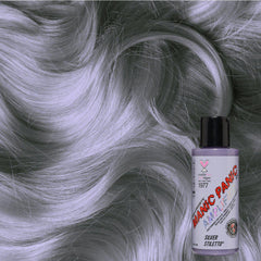 Silver Stiletto™ (Toner) - Amplified™, silver, white, icey, icy, steel grey, steel grey, grey, gray, white, cool grey, cool gray, purple based silver, purple toned silver, semi permanent hair color, hair dye