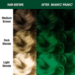 Venus Envy™ - Classic High Voltage® - Tish & Snooky's Manic Panic, dark neutral green, neutrel green, true green, dark green, deep green, shamrock green, leaf green, semi permanent hair color, hair dye, hair level chart, swatch sheet