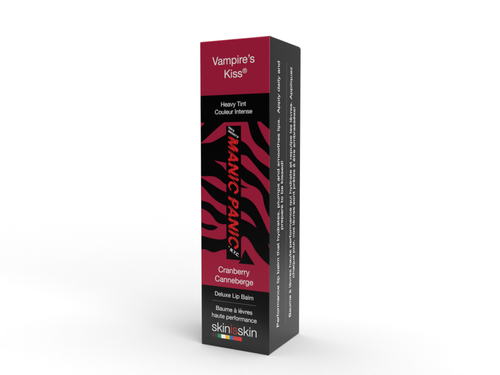 Vampire's Kiss® Lip Balm (Cranberry), bright red, cranberry red, cranberry, red, pink red, pinkish red, reddish pink, lip balm, skin is skin